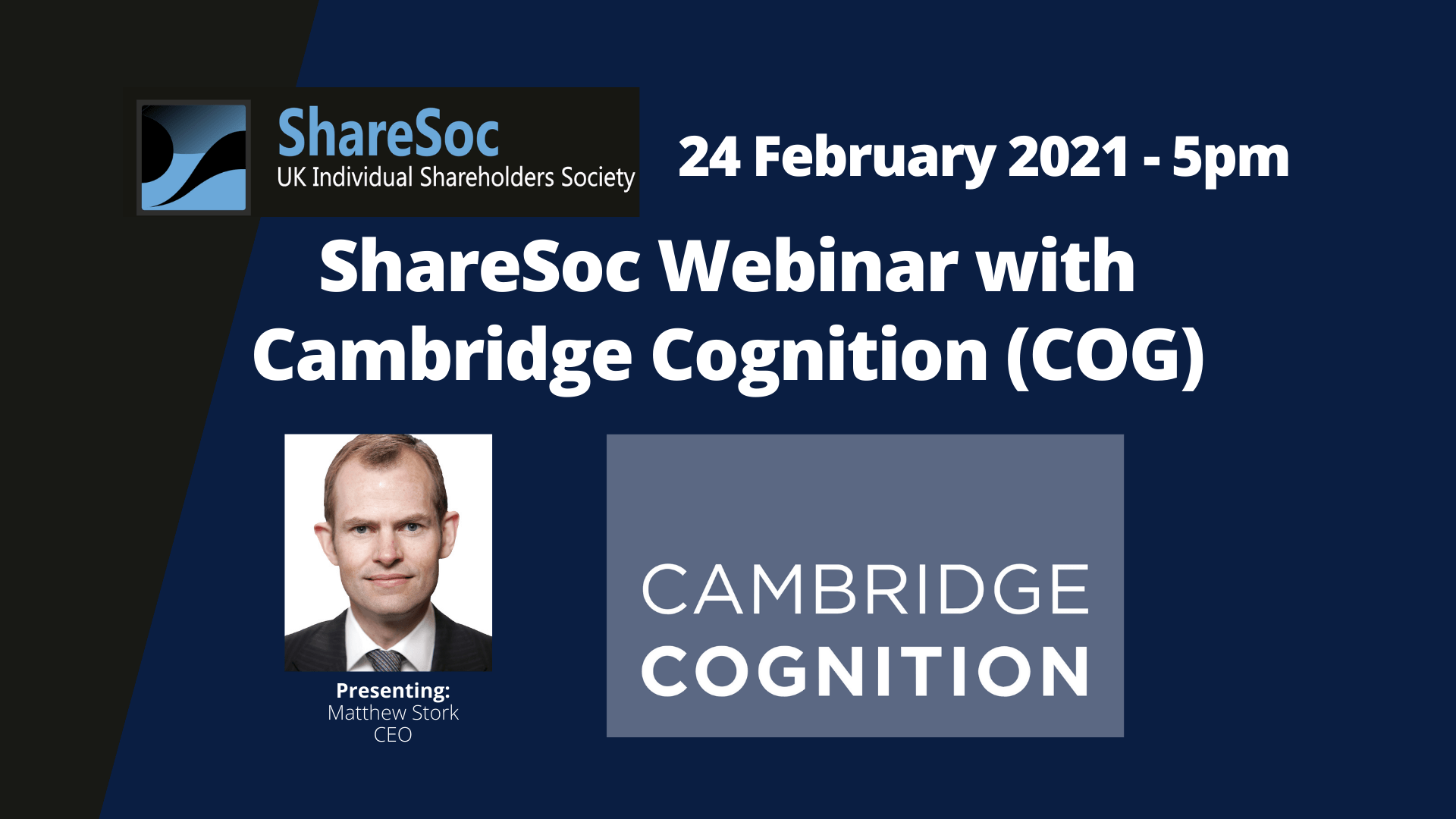 ShareSoc Webinar with Cambridge Cognition (COG), 24 February 2021
